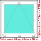 Plastová okna S SOFT šířka 40, 45 a 50cm x výška 105-120cm 